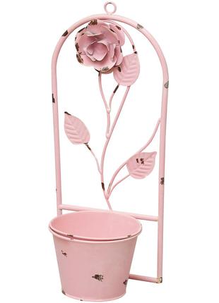 Кашпо-ваза в форме стула розовая (без декора) 41см