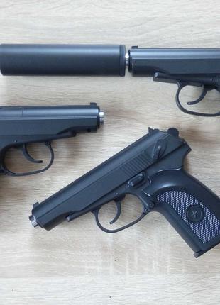 Страйкбольний пістолет Макарова з металу, ПМ із глушником