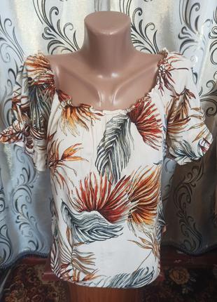 Легкая блуза из вискозы с тропическим принтом primark