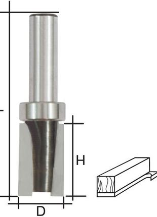 Фреза кромочная профильная с верхним подшипником, DxHxL = 19х2...