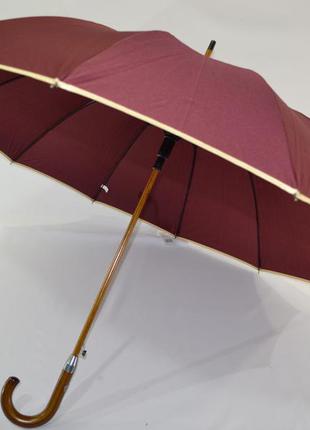 Однотонный зонтик-трость с куполом 115 см. на 12 карбоновых сп...