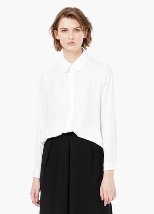 Новая блузка mango с необычным воротником белая рубашка