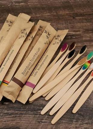 Экологичные зубная щётка эко бамбуковые многоразовые деревянна...