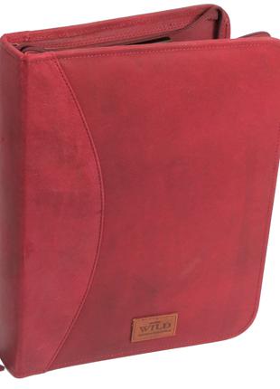 Деловая кожаная папка для документов Always Wild NZ-722 red