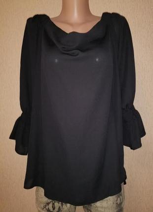 Красивая черная легкая женская кофта, блузка 18 размер v by very