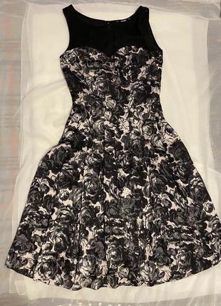 H&m чудесное черно-белое платье миди