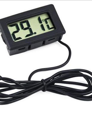 Цифровой термометр -50 ~ 110 °C с выносным датчиком 1м. черный