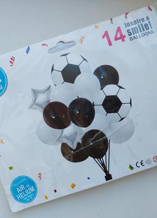 Набор воздушных шаров для мальчика футбол из 14 ед. в наличии