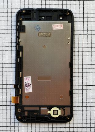 LCD дисплей Lenovo A398t+ с тачскрином и рамкой черный
