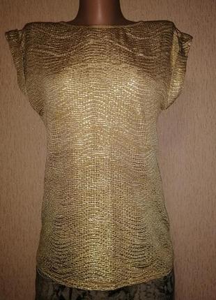 Красивая золотистая женская футболка, блузка made in france
