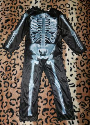 Детский карнавальный костюм скелета на хеллоуин, halloween