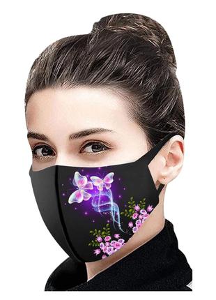Тканевая маска для лица с красивым принтом, моющиеся, многораз...