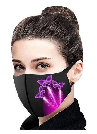 Тканинна маска для обличчя з красивим принтом, що миються, баг...
