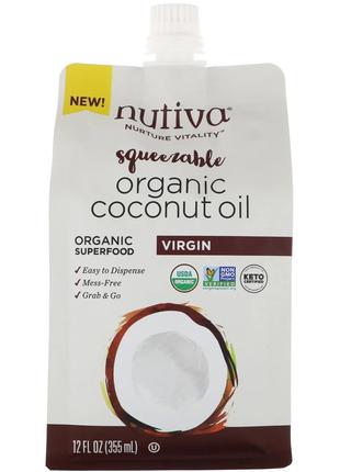 Nutiva, Органическое жидкое кокосовое масло, первого отжима, 3...