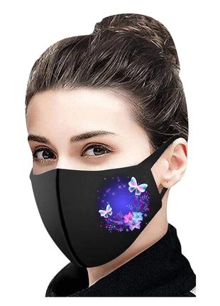 Тканинна маска для обличчя з красивим принтом, що миються, баг...