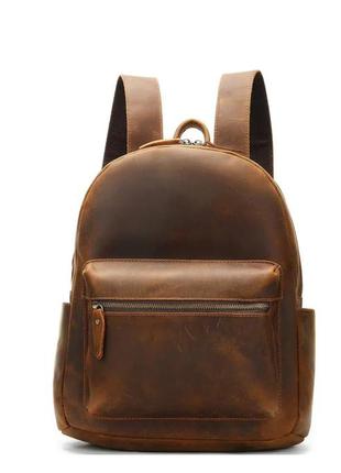 Кожаный рюкзак для ноутбука коричневый