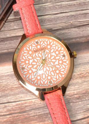 Жіночий наручний годинник із тонким ремінцем Meibo pink