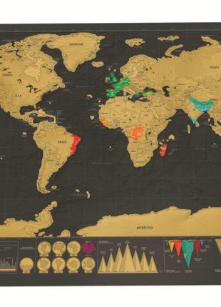 Скретч карта мира Scratch Map Deluxe Edition black
