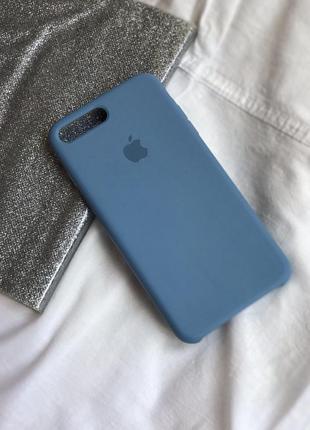 Оригинальный голубой чехол на iphone 7/8+