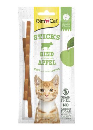Лакомство для кошек GimCat витаминные палочки с говядиной и яб...