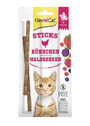 Лакомство для кошек GimCat витаминные палочки с курицей и ягод...
