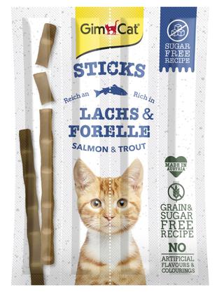 Лакомство для кошек GimCat витаминные палочки с лососем и форе...