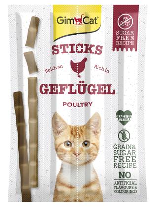 Лакомство для кошек GimCat витаминные палочки с домашней птице...