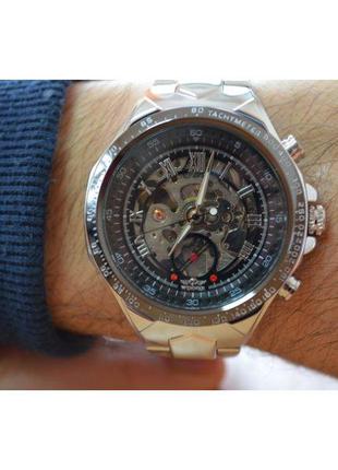 Чоловічі наручні годинники круглі механічні металевий браслет ...