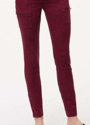 Бордовые джинсы-скинни Ann Taylor Loft Marisa Zip Skinny Utility