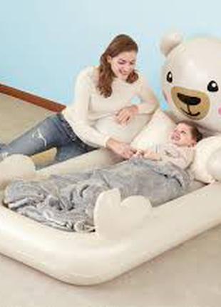 Детская надувная односпальная велюр-кровать Bestway Мишка Teddy 6