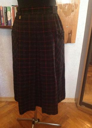 Немецкая юбка - шотландка с карманами, р. 42-44