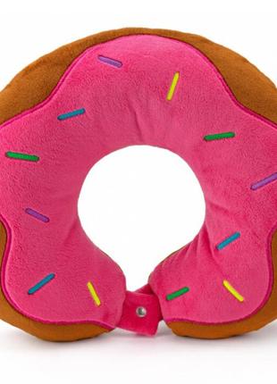 Мягкая игрушка подушка для путешествий пончик розовый KD6951 П...