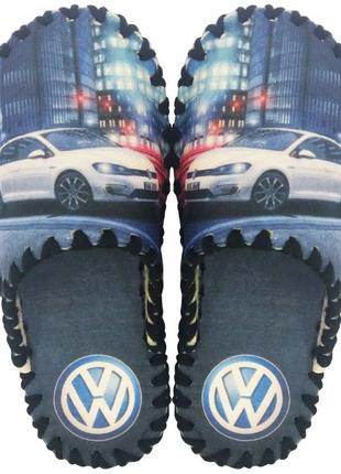 Мужские фетровые тапочки "Volkswagen" (Фольксваген), ручной ра...