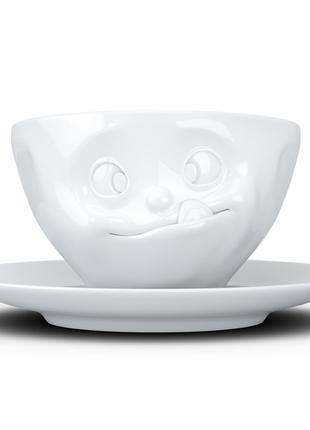 Чашка с блюдцем для кофе Tassen "Вкуснятина", (200 мл), фарфор