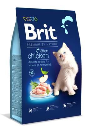 Сухой корм для котят Brit Premium by Nature с курицей 8кг