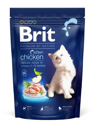 Сухой корм для котят Brit Premium by Nature с курицей 1,5кг