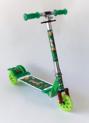 Самокат детский Scooter 1009 с регулировкой высоты руля Зеленый