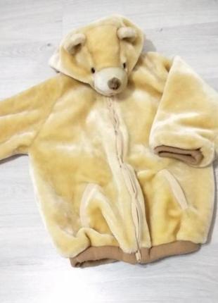 Хутряна куртка з капюшоном. куртка у вигляді ведмедика.