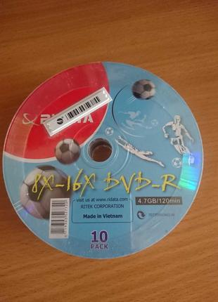Запечатанная упаковка 10 дисков DVD-R