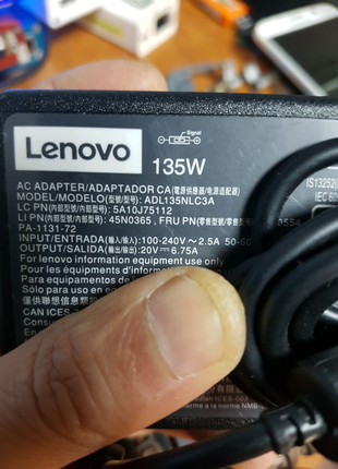 Lenovo зарядка 135 ватт