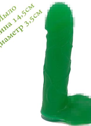 Мыло в форме члена на присоске Мыло пенис зеленый Длина 14,5 Д...