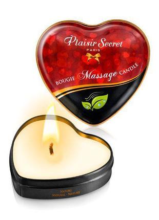 Масажна свічка серця Plaisirs Secrets Natural (35 мл)