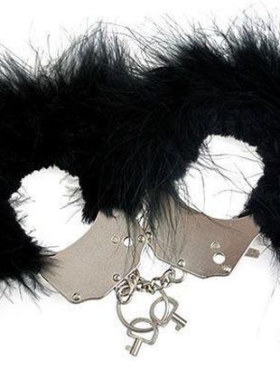Наручники металлические с черным мехом Adrien Lastic Handcuffs...