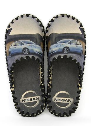 Мужские фетровые тапочки "Nissan" (Ниссан), ручной работы, раз...