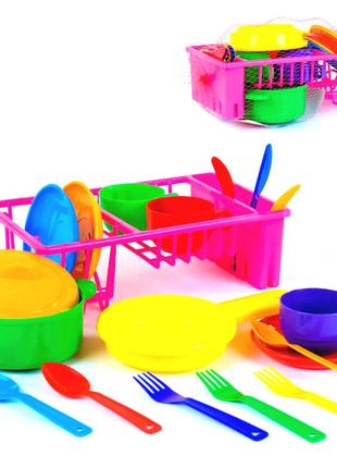Детская игрушка «Набор посуды с сушкой, разноцветный». Произво...