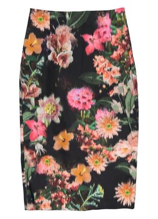 Фирменная юбка миди цветочный принт от mohito