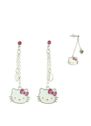 Серьги-цепочки «Hello Kitty, бело-розовые». Производитель - Sa...