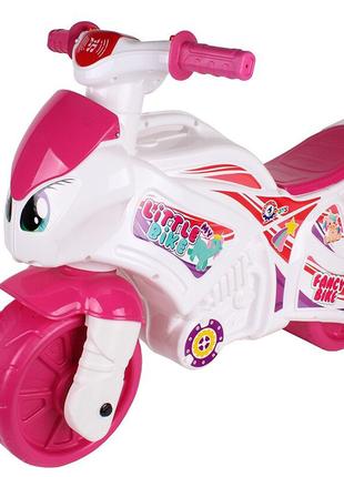 Толокар «Мотоцикл со световым и звуковым эффектом, бело-розовы...
