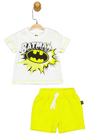 Костюм (футболка, шорти) «Batman 68-74 см (6-9 міс), біло-жовт...