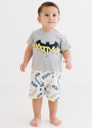 Костюм (футболка, шорты) «Batman 62-68 см (3-6 мес), бело-серы...